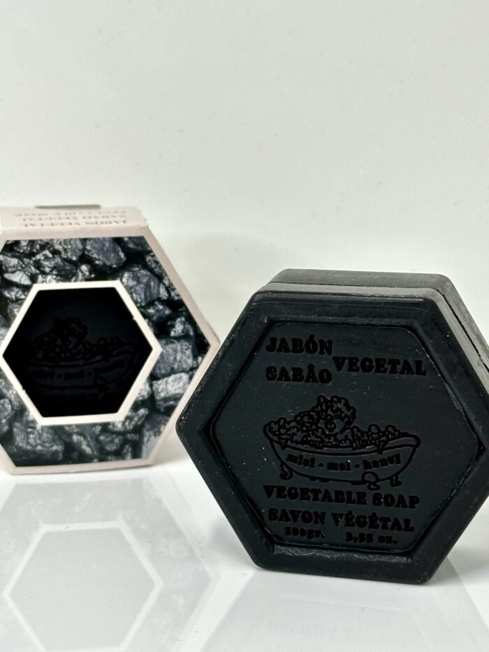 Jabon vegetal hexagonal de miel y carbon (100gr) - Imagen 4