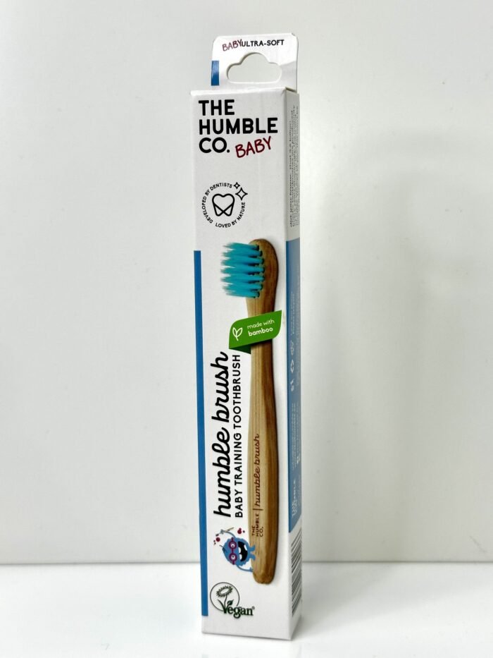 cepillo de dientes bambu bebe azul - Imagen 1
